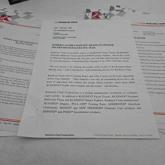 Vintage John Andretti Little Caesars Press Kit Media Guide 1994 K Mart Nascar 37 - Picture 5 of 7